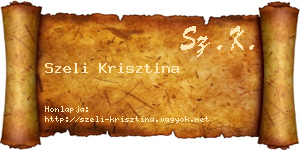 Szeli Krisztina névjegykártya